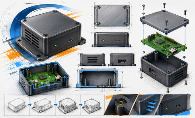 design smart electronics enclosures for iot products, prototypes and cad files