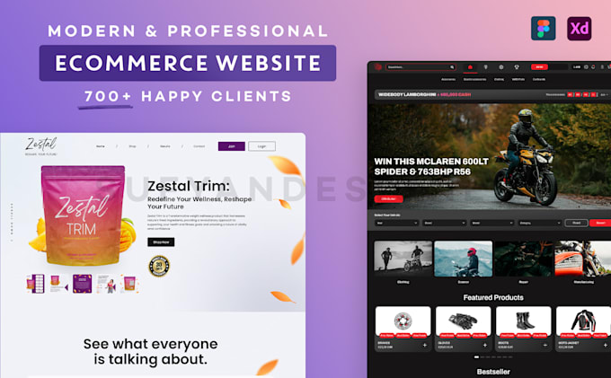 design ecommerce shopify website design UI UX in figma