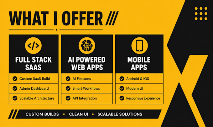 develop full stack saas, ai powered web apps and mobile apps