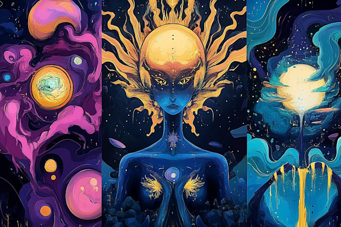 illustrate custom abstract psychedelic art for your