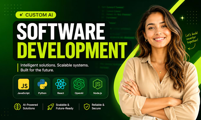 build custom ai web application, ai software, ai website as software developer