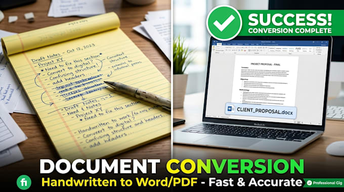 do manual typing from handwritten pages to ms word