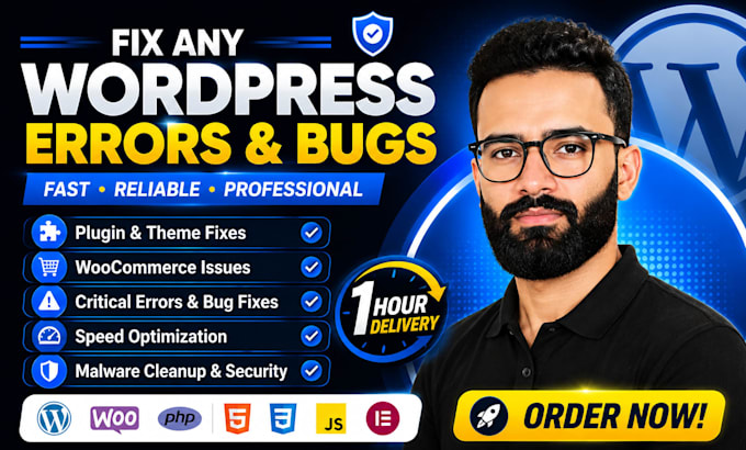 fix wordpress issues, fix wordpress error, wordpress bug fix, fix critical error