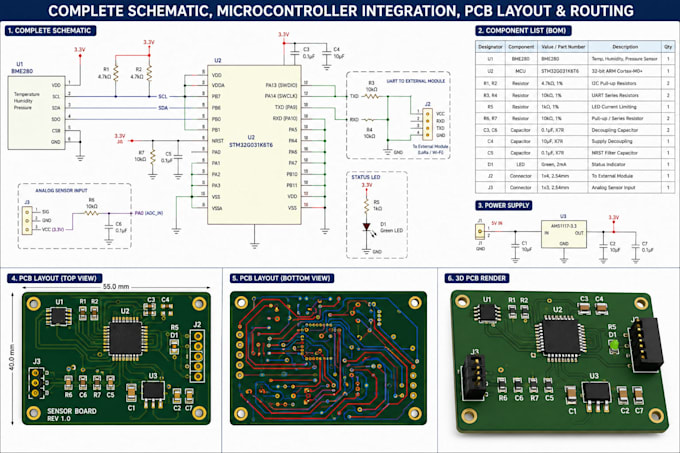 design custom sensor pcb design for your electronics project