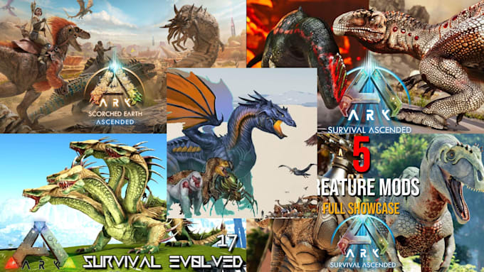 create a ark survival ascended creature mod, and full server