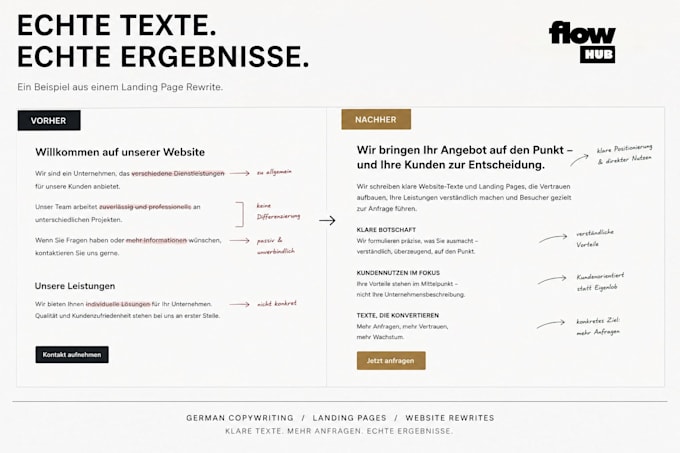 write or rewrite german SEO website content that converts