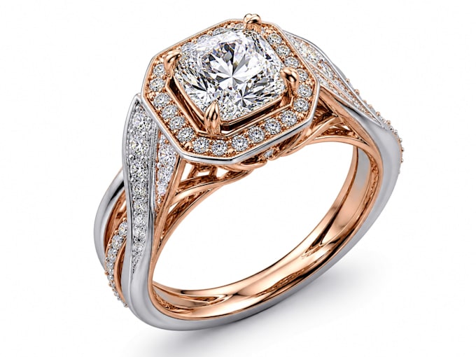 design jewelry, custom ring design, 3d cad modeling and realistic rendering