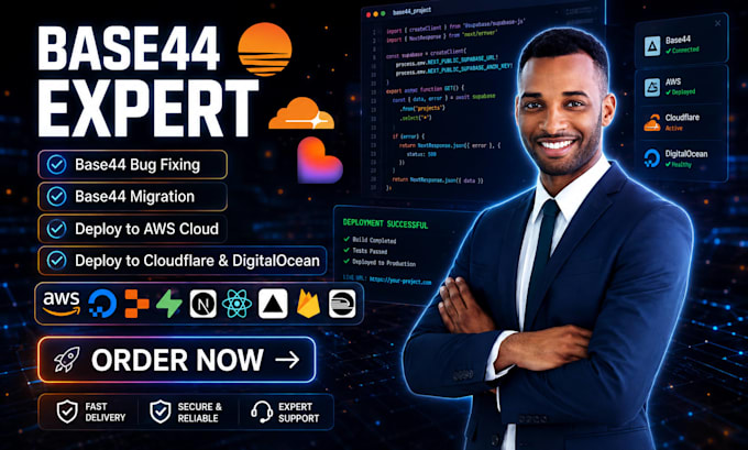 base44 bug fixing base44 expert base44 migration deploy base44 to aws cloudflare