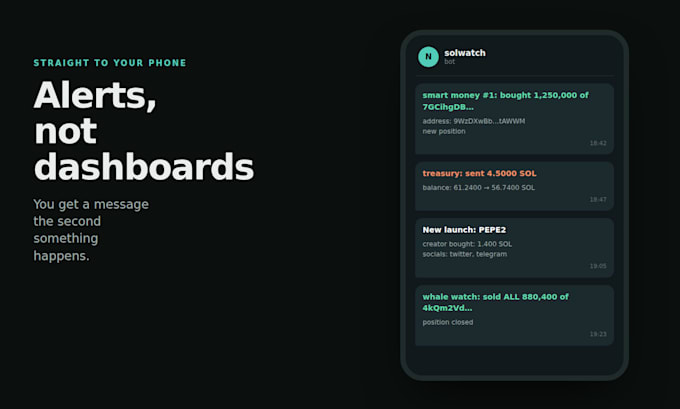 build a custom solana wallet tracker and telegram alert bot