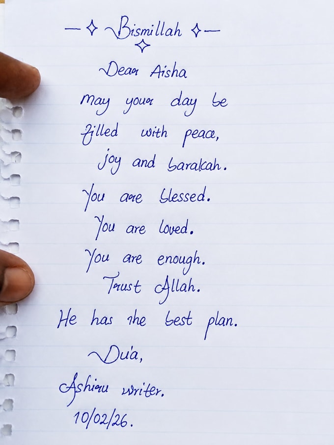 professional handwritten notes, letters and invitations