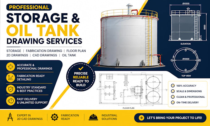 do storage, fabrication drawing, floor plan, 2d drawings, cad drawings, tank
