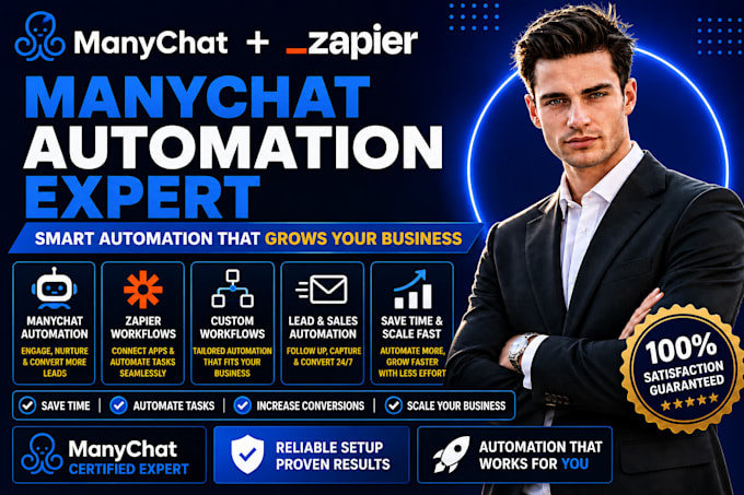 create manychat automation and zapier workflows