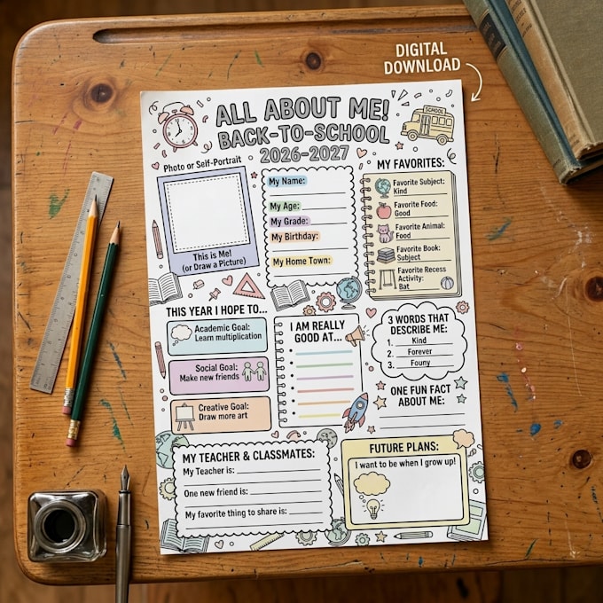 draw personalized back to school artwork