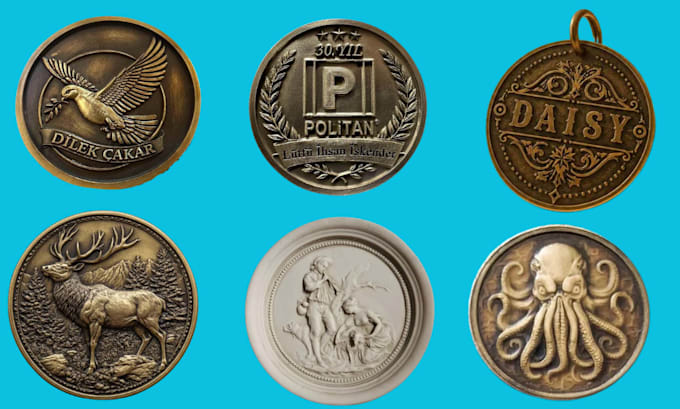 sculpt custom 3d coin model bas relief medallion stl models for 3d printing