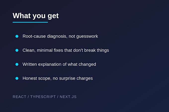 fix bugs in your react typescript application