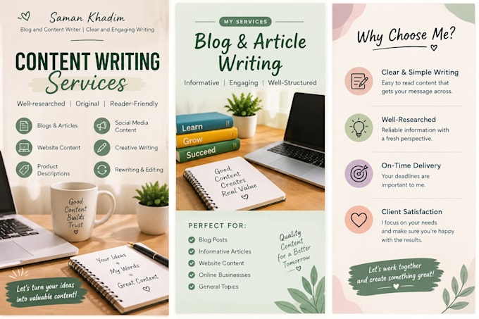 write informative and engaging articles for your audience