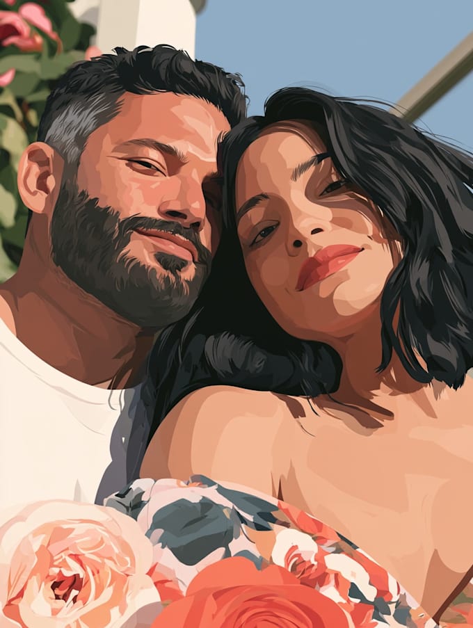 draw couple portrait illustration