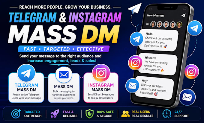 do mass dm, telegram mass dm, instagram mass dm