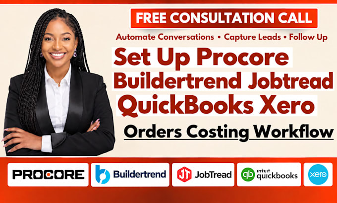 set up procore buildertrend jobtread quickbooks xero orders costing workflow