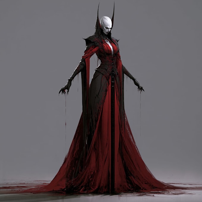 horror vampire lord queen character desing
