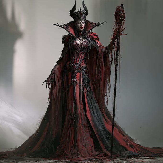 horror vampire lord queen character desing