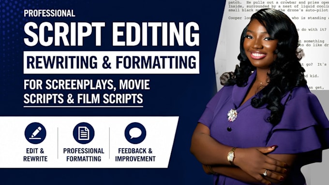 edit, rewrite and format your screenplay or movie script professionally