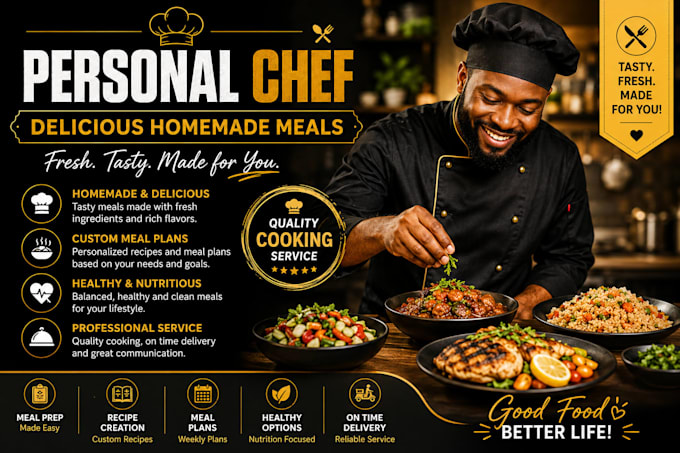 be your personal chef, recipe developer and meal prep expert
