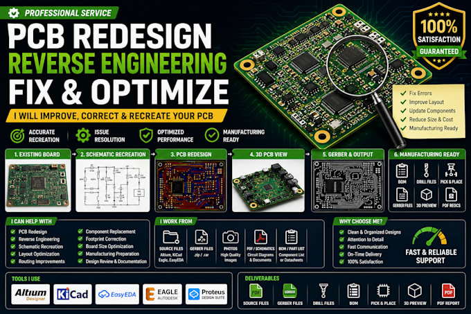 redesign reverse engineer fix and optimize your existing pcb