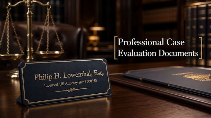 prepare a professional case evaluation document for your dispute