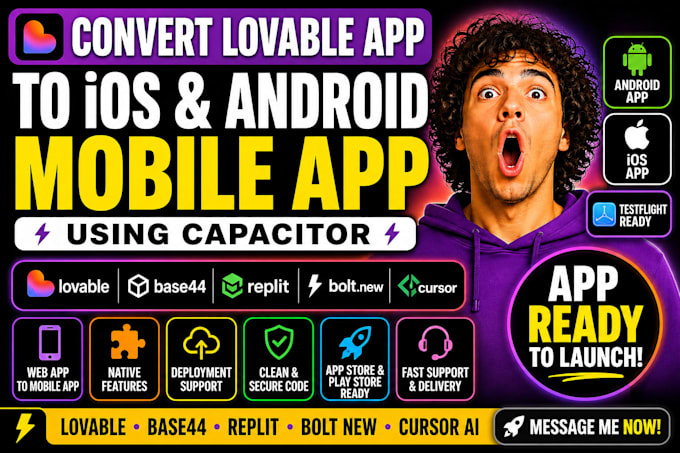 convert lovable base44 to ios and andriod app using capacitor