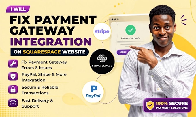 fix payment gateway payment integration squarespace website paypal integration