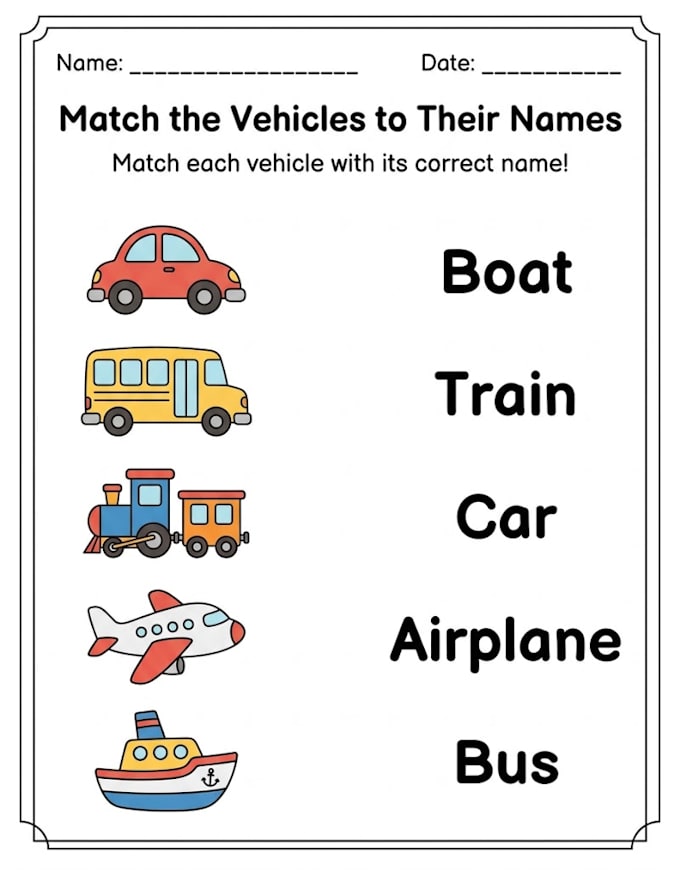 create fun matching worksheets