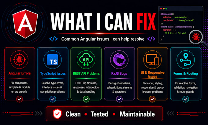 fix angular bugs errors and API integration issues