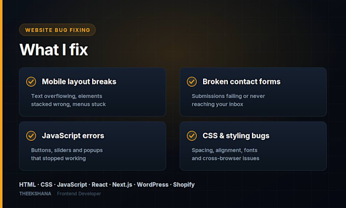 fix your website bugs errors and mobile responsive issues fast