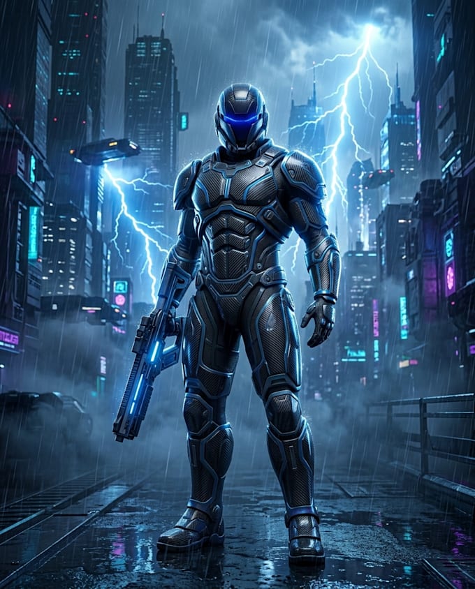 create cinematic ai concept art and character design