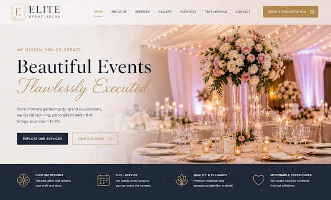 build wix event decorator website squarespace party decoration website