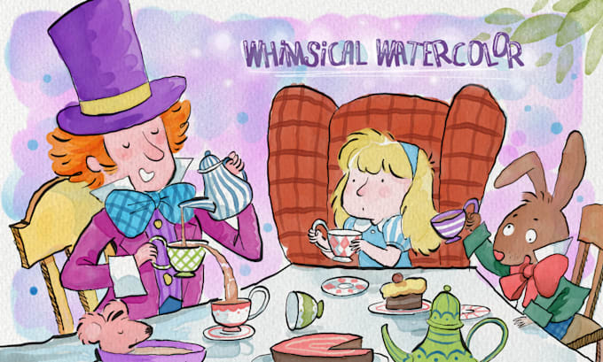 draw whimsical watercolor children book illustration