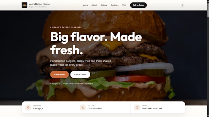 build a modern restaurant website with online menu