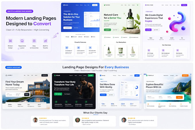 design modern landing page