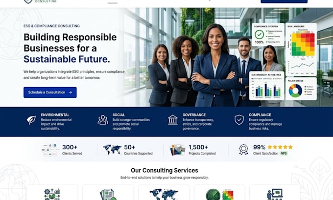 build squarespace sustainability consulting website esg advisory website