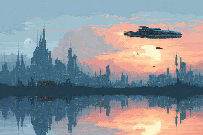 create stunning futuristic sci fi city concept art and environments