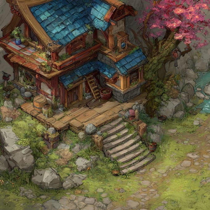 create and animate 2d and 3d background and environment art