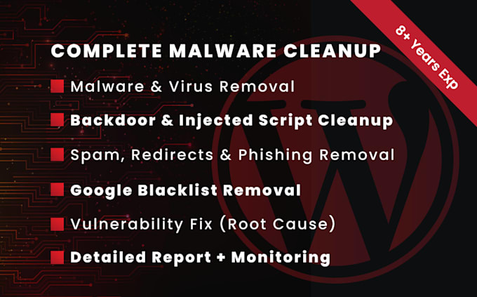 do a deep manual wordpress malware removal and hacked site cleanup