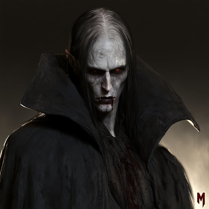 horror vampire lord queen character desing