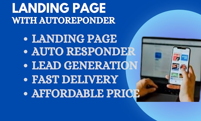 design website landing page, lead generation and autoresponder