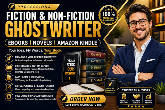 ghostwrite fiction and non fiction ebook ghostwriting for amazon kindle
