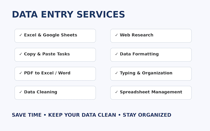 do excel data entry and PDF conversion