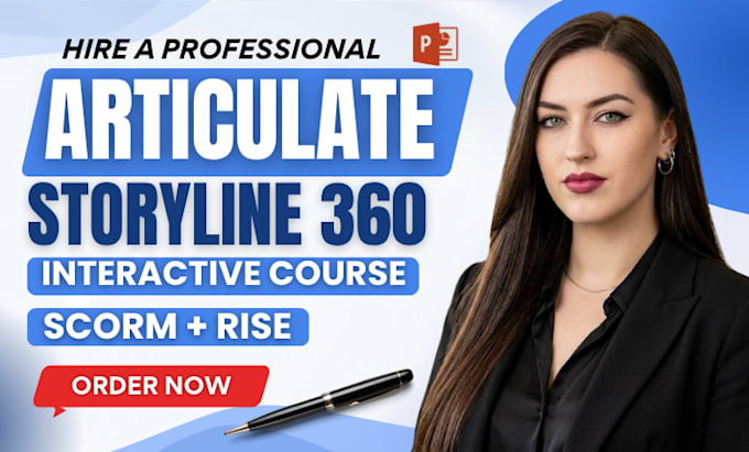 design modern interactive elearning course in articulate storyline, and scorm