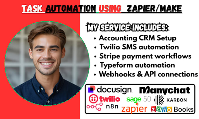 setup zapier make twilio docusign calendly stripe typeform jotform automation