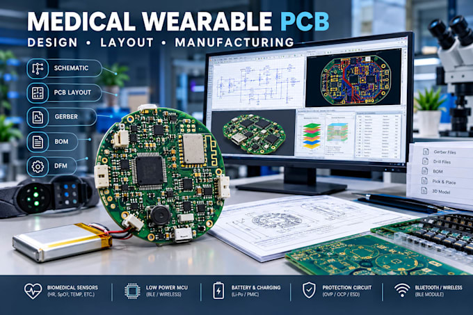 create wearable medical iot schematic layout biomedical miniaturized pcb altium